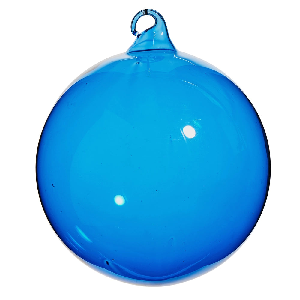 5" Blue Sheer Blown Glass Ornament