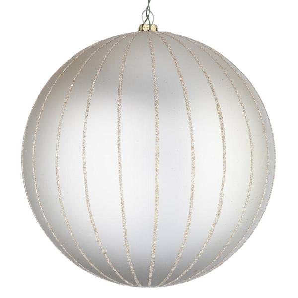 5" Oat Matte Glitter Ball Ornament