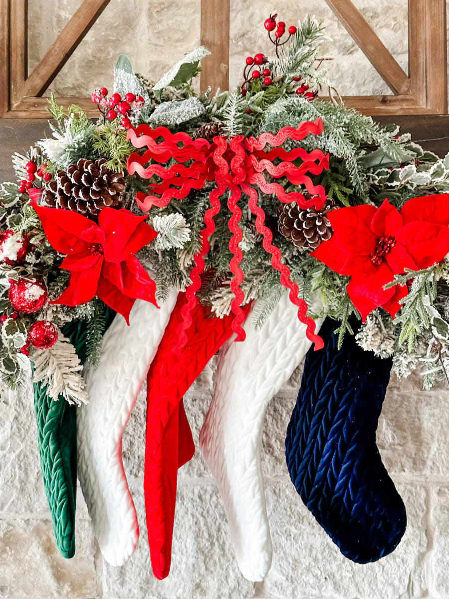 Large Red Ric Rac Bow