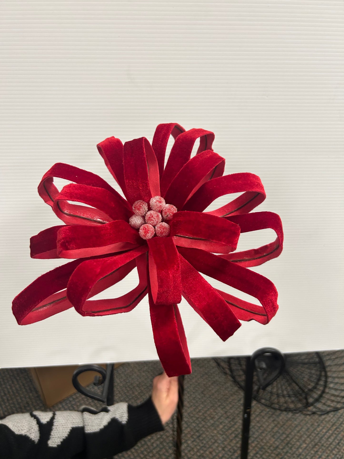Velvet Poinsettia Stem- Red