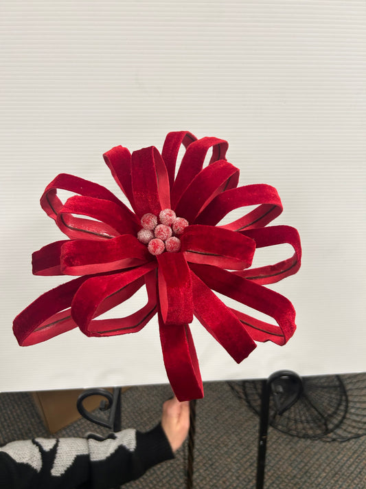 Velvet Poinsettia Stem- Red