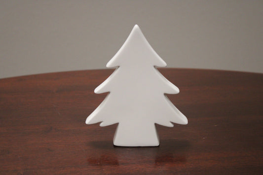 4-5" White, Glass Christmas tree table decor