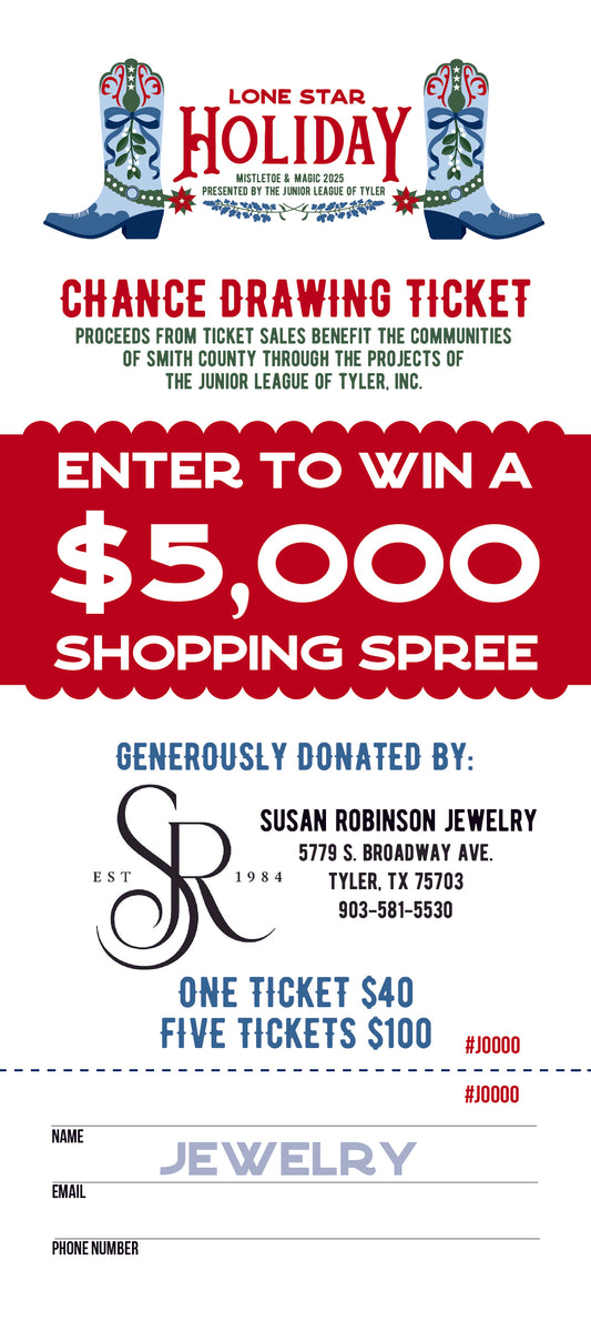 Chance Drawing Ticket - Susan Robinson $5,000 Shopping Spree