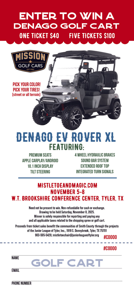 Chance Drawing Ticket - Denago Rover XL Golf Cart