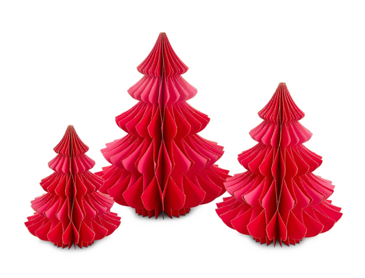 Pink Dual Color Retro Honeycomb Tree, Set of 3