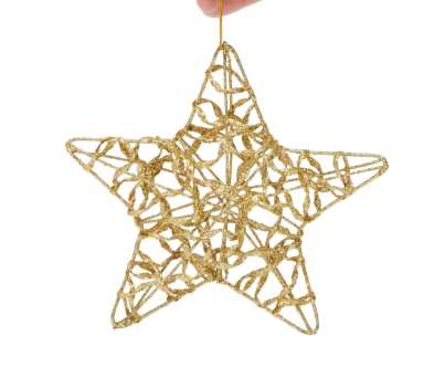 6" Gold Star Ornaments (Set of 4)