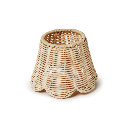 Rattan Lamp Shade with Scalloped Edge