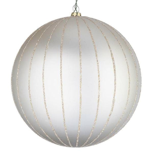 5" Oat Matte Glitter Ball Ornament