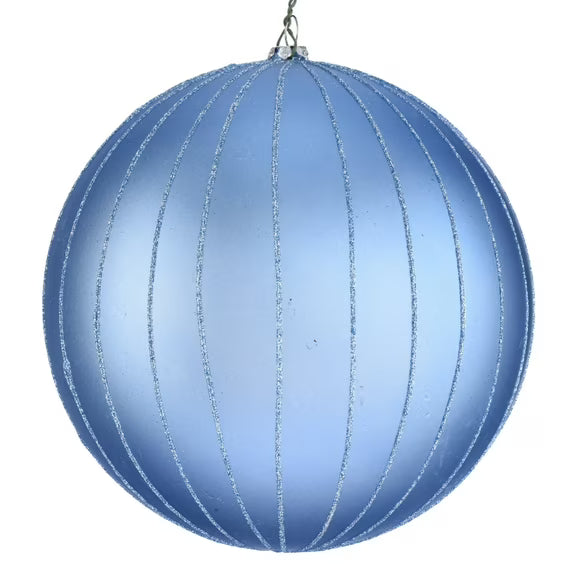 5" Periwinkle Matte Glitter Ball Ornament